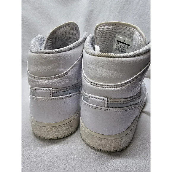 NIKE Jordan 1 high White Pure Platinum High Tops Mens Size 12 554724-108 - Picture 10 of 16